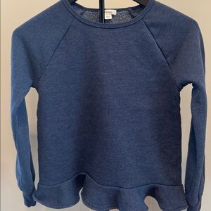 Crewcuts' Navy Sweatshirt with Ruffle Hem